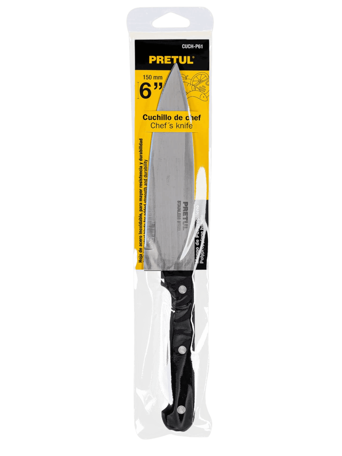 Cuchillo de Chef Mango Plástico 6" CUCH-P61 Pretul