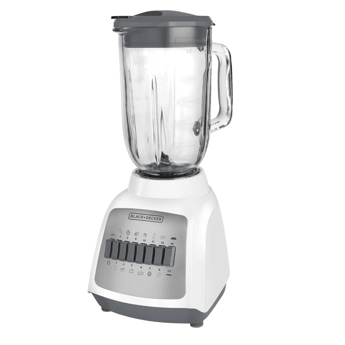 Lic 12 Vel V/Vidrio Botones Blanco BLBD210GW-MX B&D