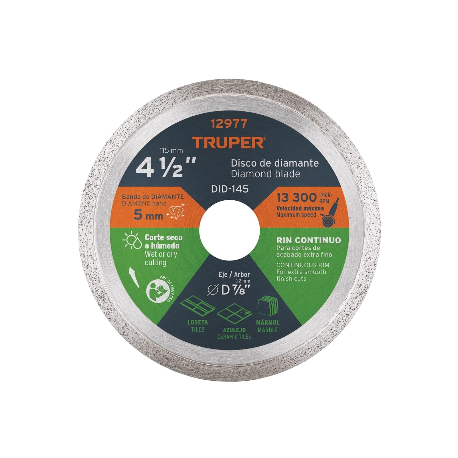 Disco Diamante Rin Continuo 4-1/2 DID-145 Truper