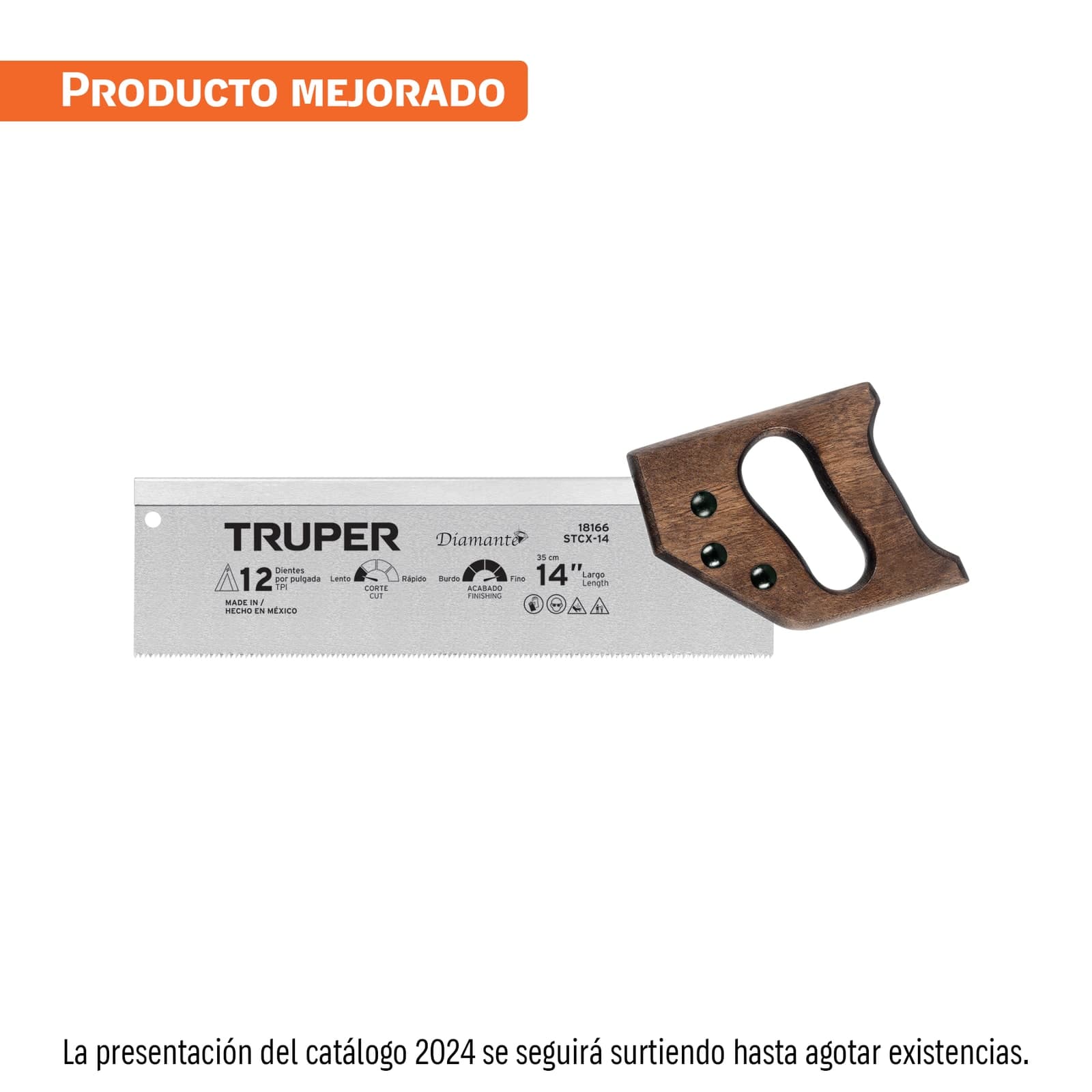 Serrucho 14" de Costilla Diamante 9 Dpp STCX-14 Truper