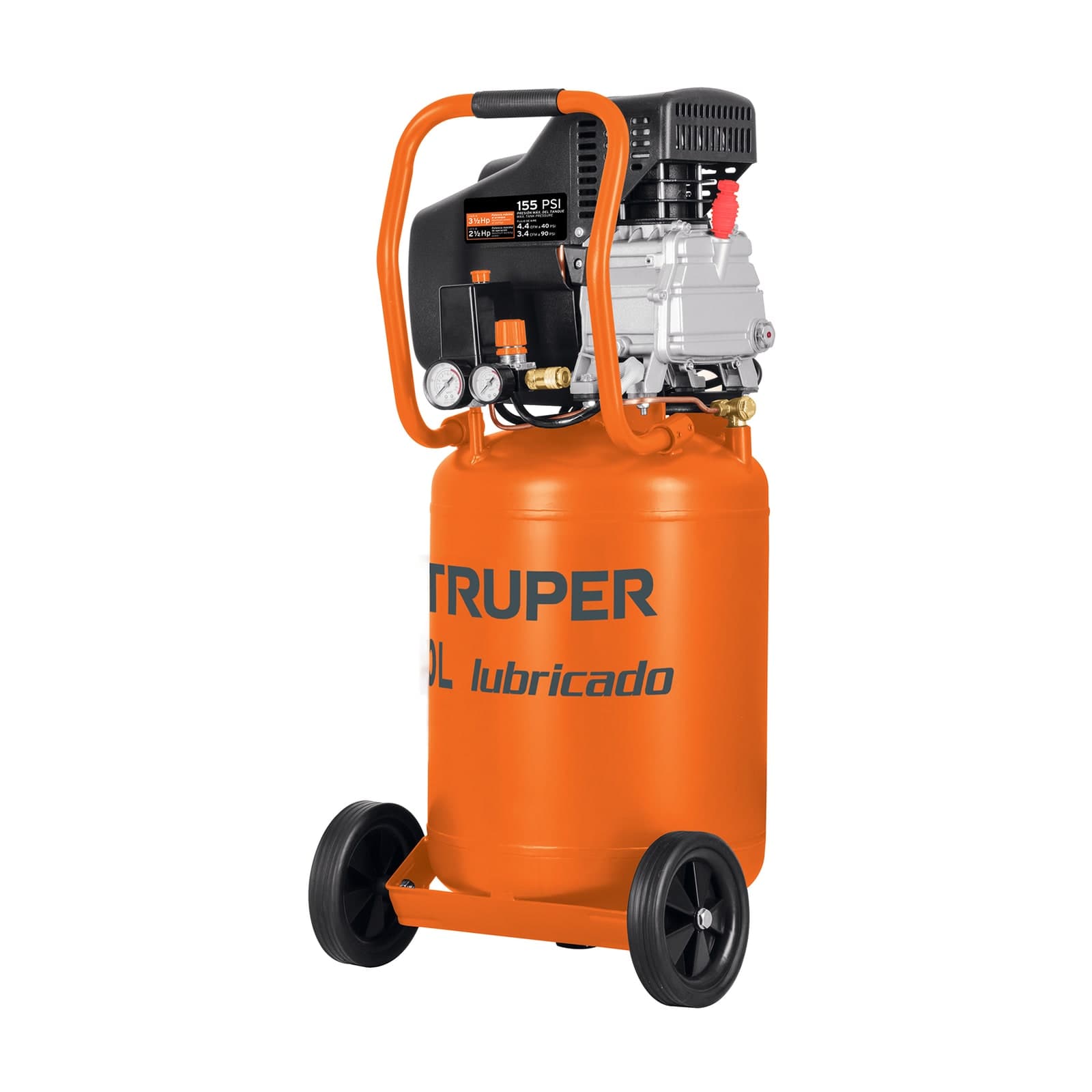 Compresor de Aire Lubricado Vertical 50 LT 3-1/2 HP 40 PSI 127 V COMP-50LV Truper