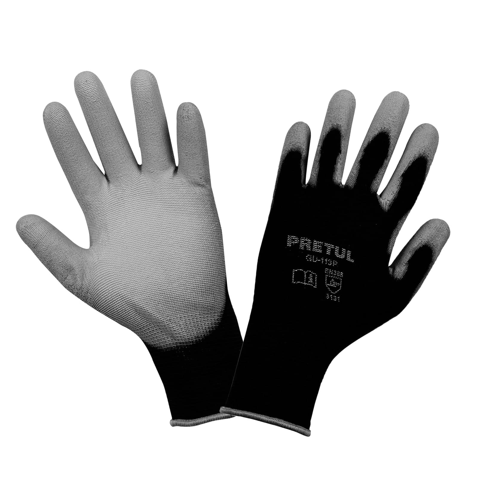 Guantes Nylon Recubiertos C/Poliuretano Grandes GU-113P Pretul