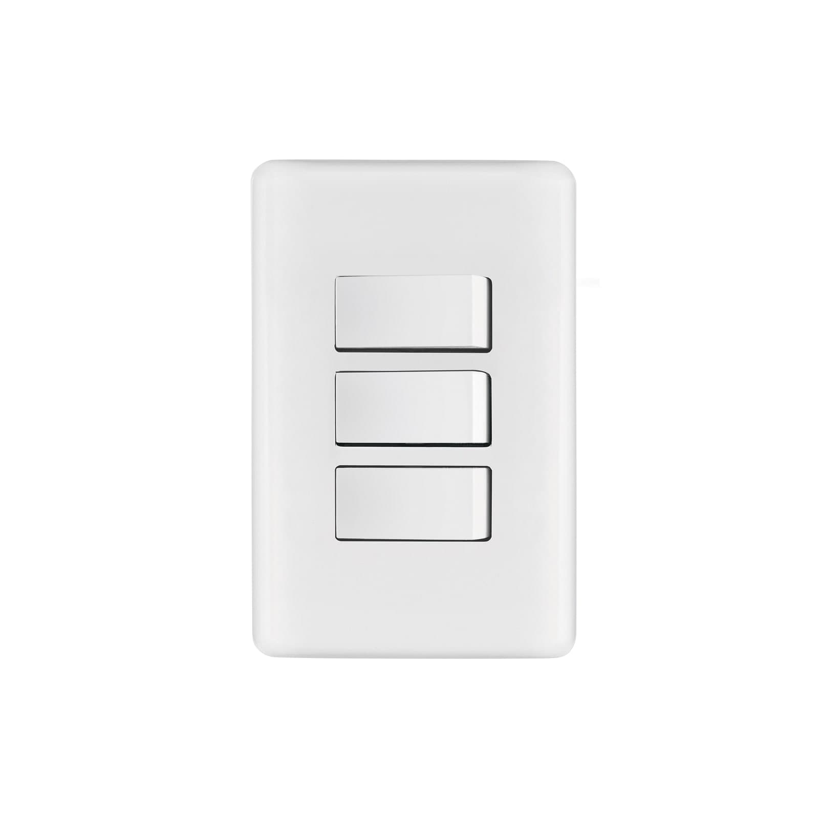 Placa Armada 3 Apagadores Blanco Pa-aptr-b Volteck Basic