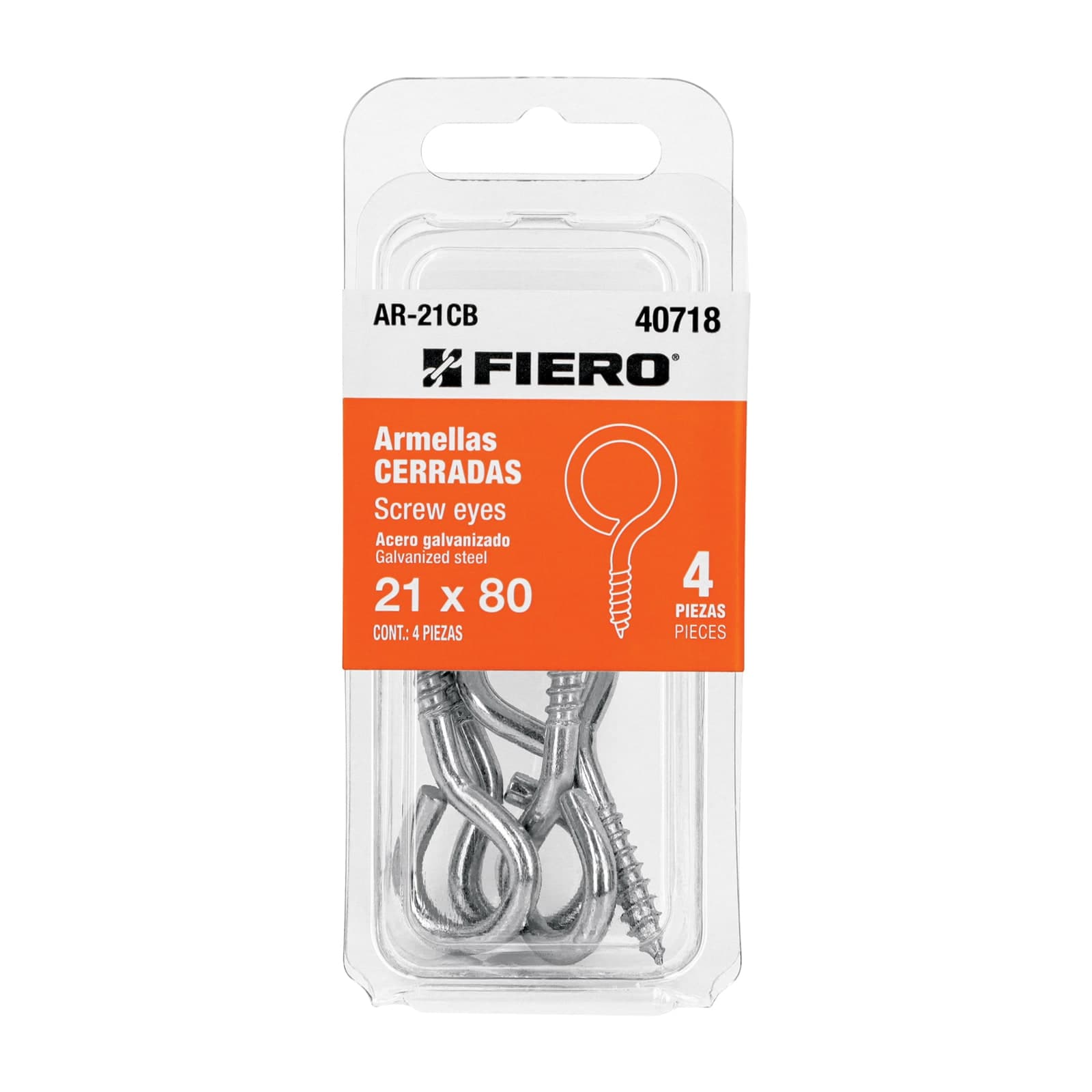 Armella Cerrada 21 x 80 Blister 4 Pzs AR-21CB Fiero