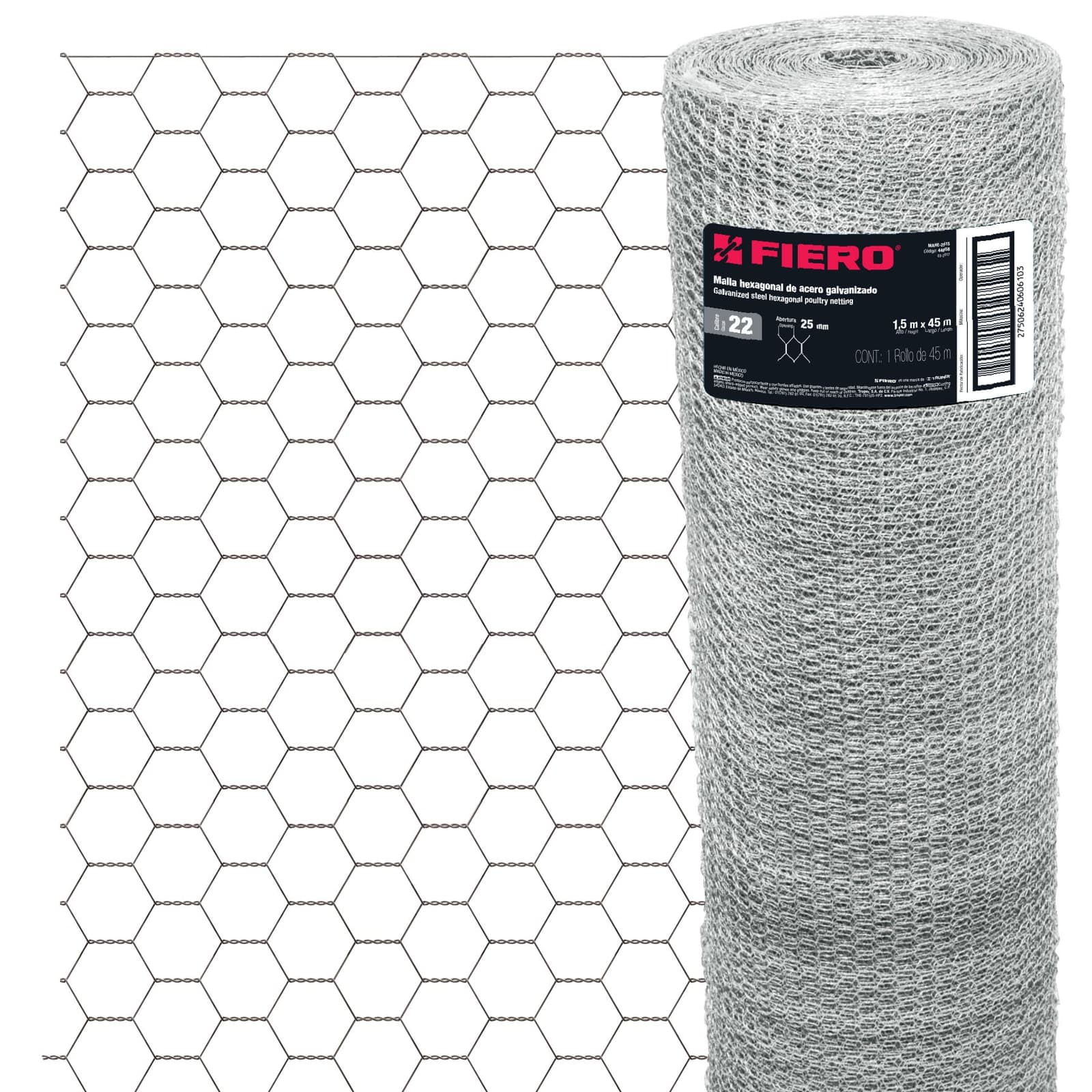 Malla Hexagonal 25 MM x 1.50 x 1 M MAHE-2515 Fiero