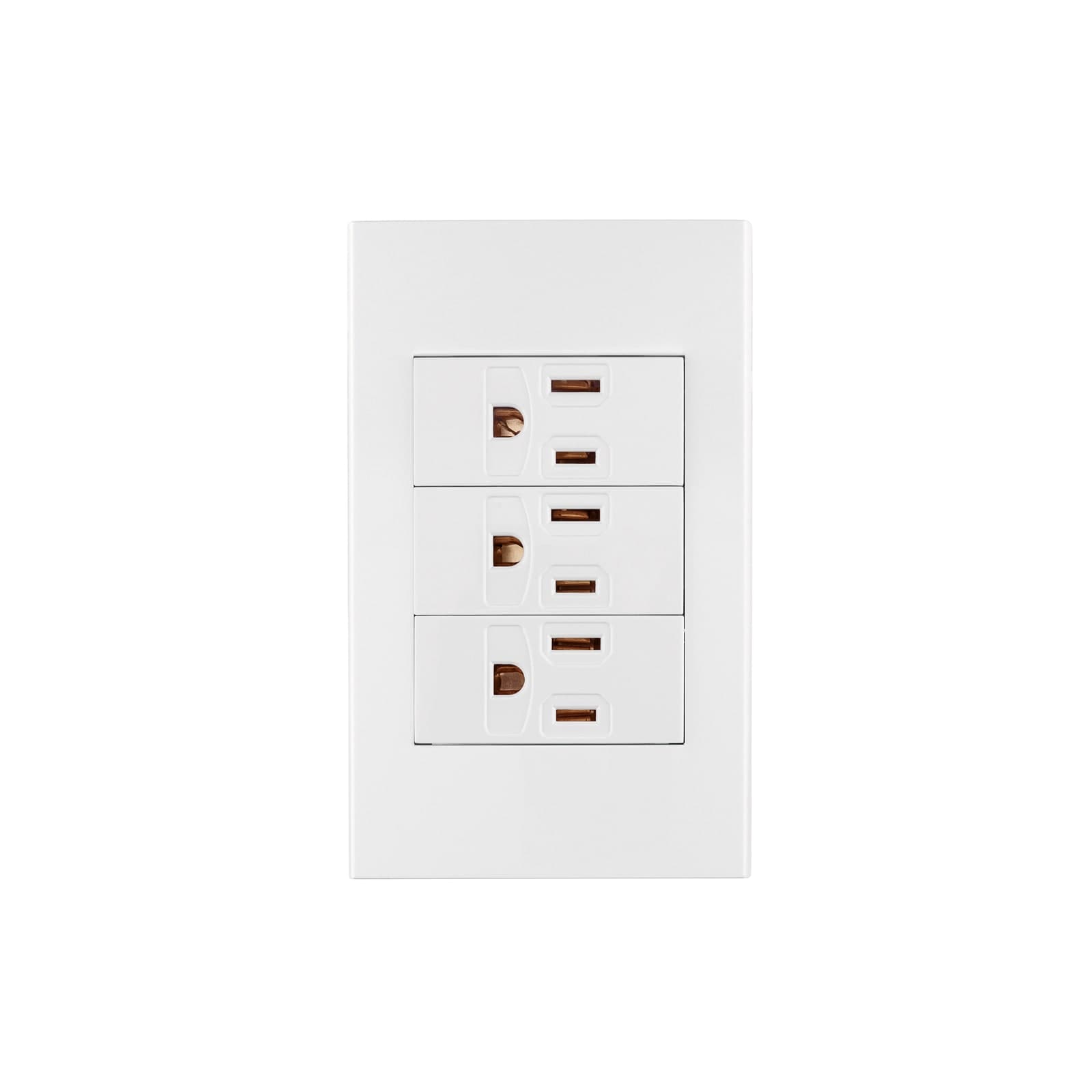 Placa Armada 3 Contactos Linea Española Blanco Pa-cotr-eb Volteck