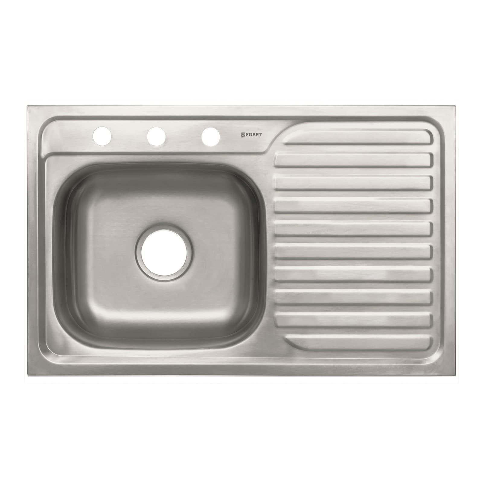 Tarja 1 Tina Der 1 Escurridor Izq Sobreponer 80 x 50 CM TA-850DB Foset