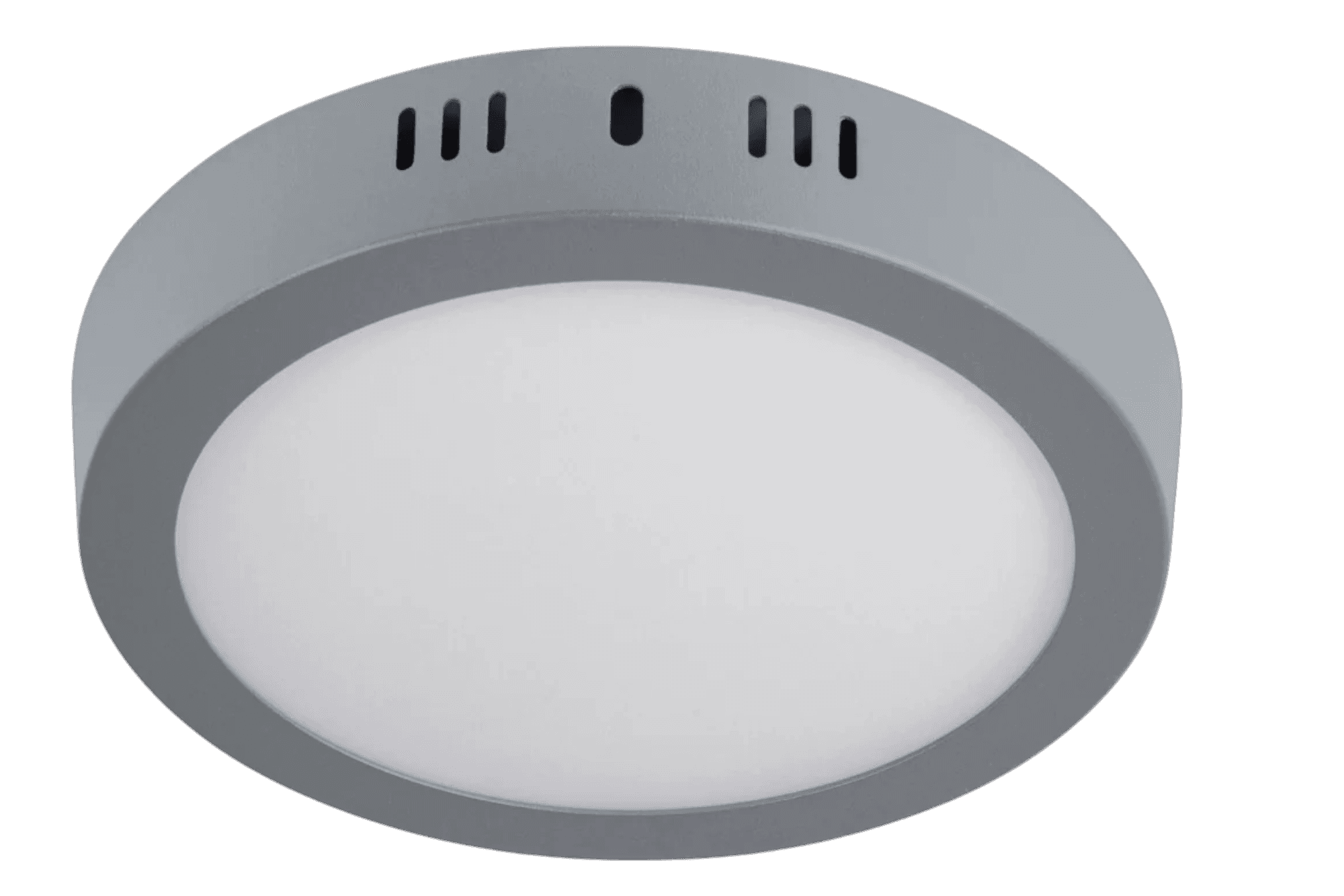 Plafon Redondo Sobreponer Gris 12 W Luz de Dia PLA-215L Volteck