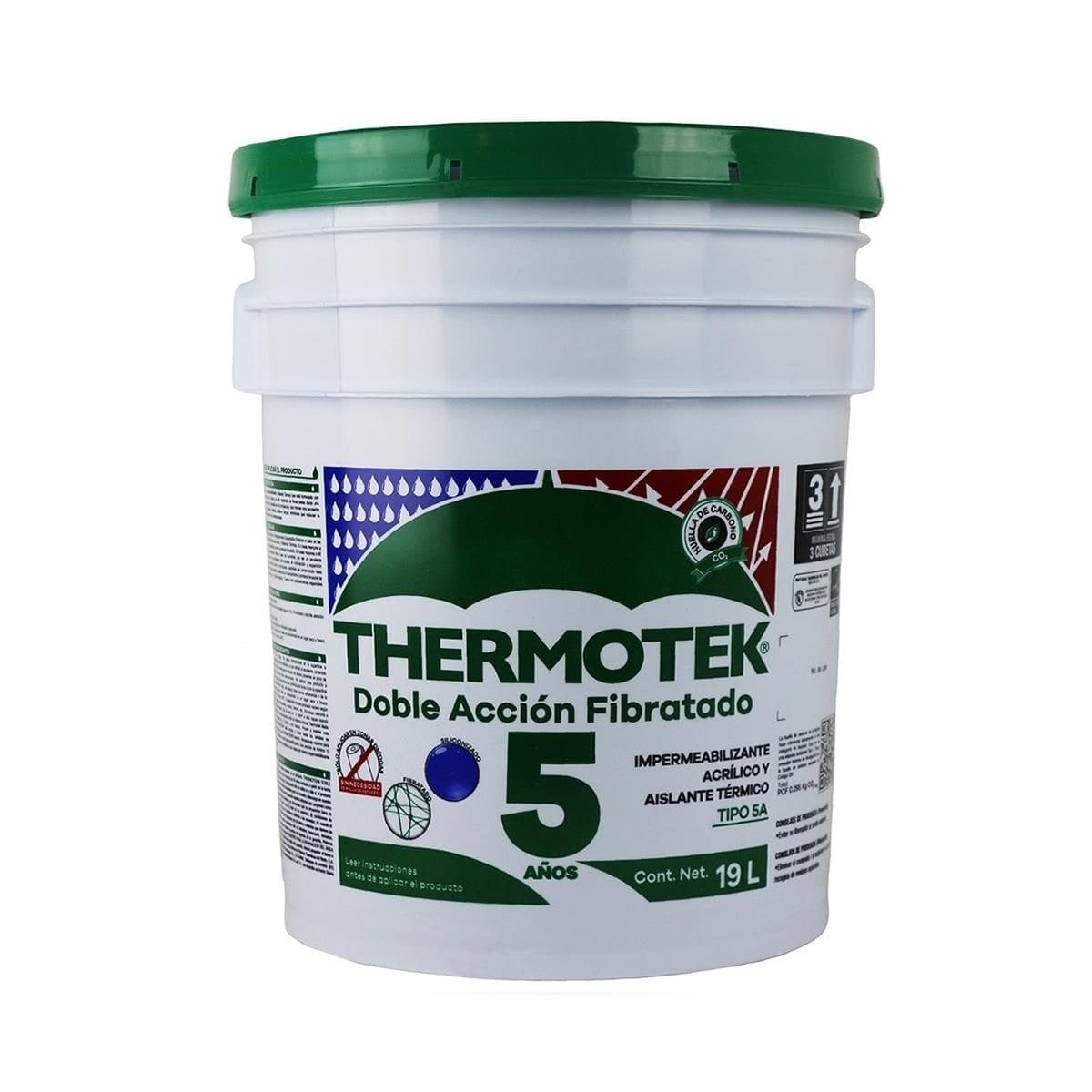 Impermeabilizante 5 Años Fibratado 19 L Thermotek