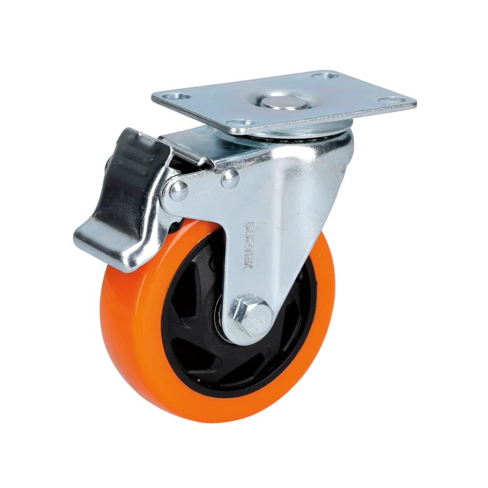Rodaja PVC 3" Giratoria C/Freno RV7B Surtek
