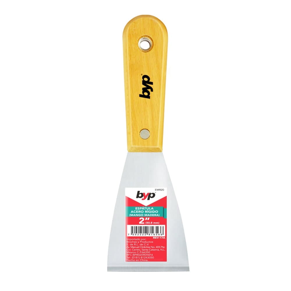 Espatula Recta Acero Rigido Mango Madera 2" EMR20 BYP