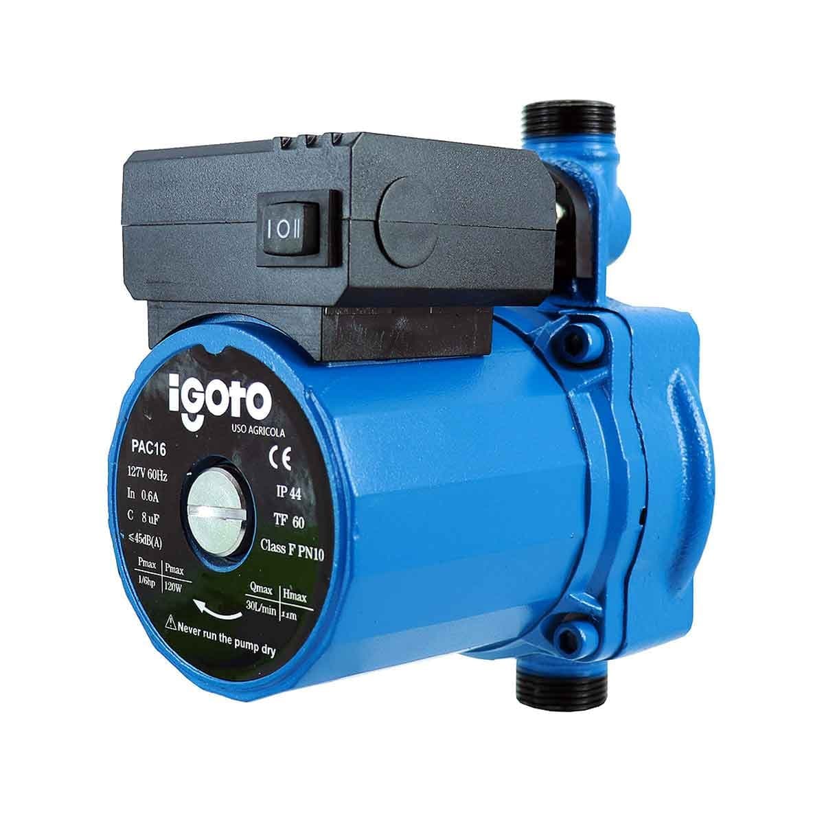 Presurizador 1/6 HP 127 V 27 L/Min 3 Servicios PAC16 IGOTO