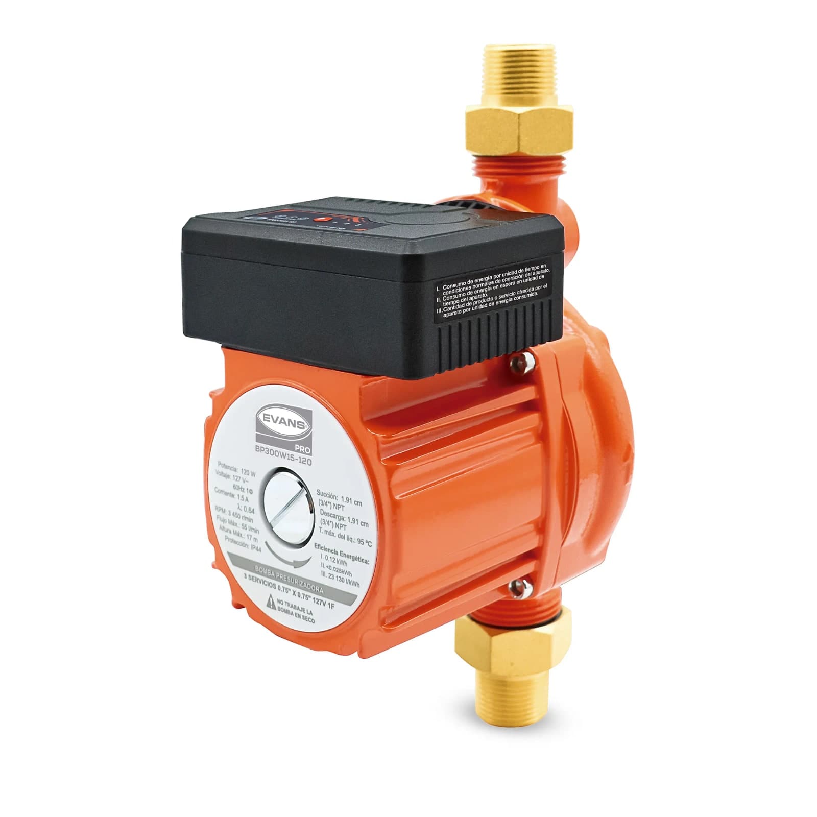Presurizador 1/3 HP 127 V 35 L/Min 3 Servicios BP300W15-120 Evans