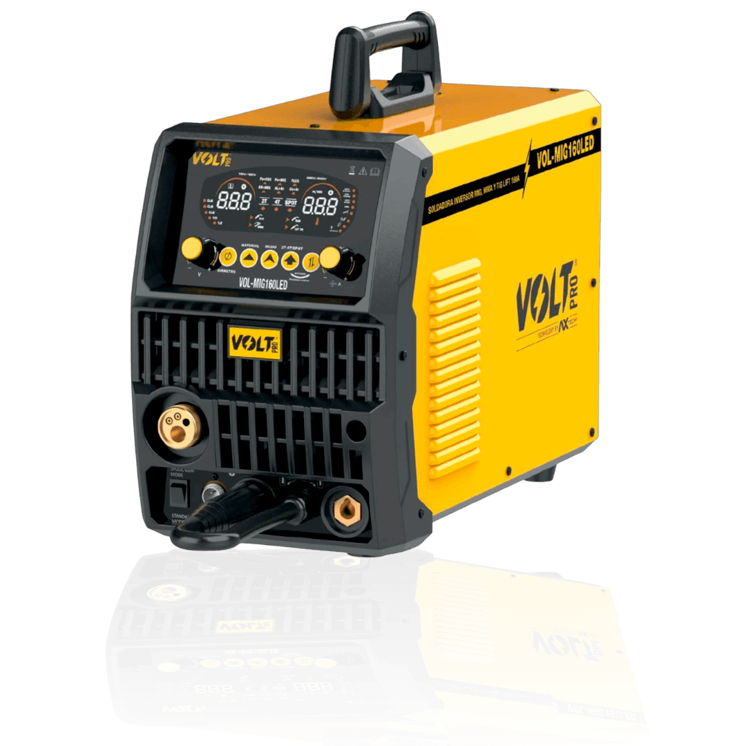 Soldadora Inversora 160 a 110/220 V C/Cables VOL-MIG160LED Volt Pro