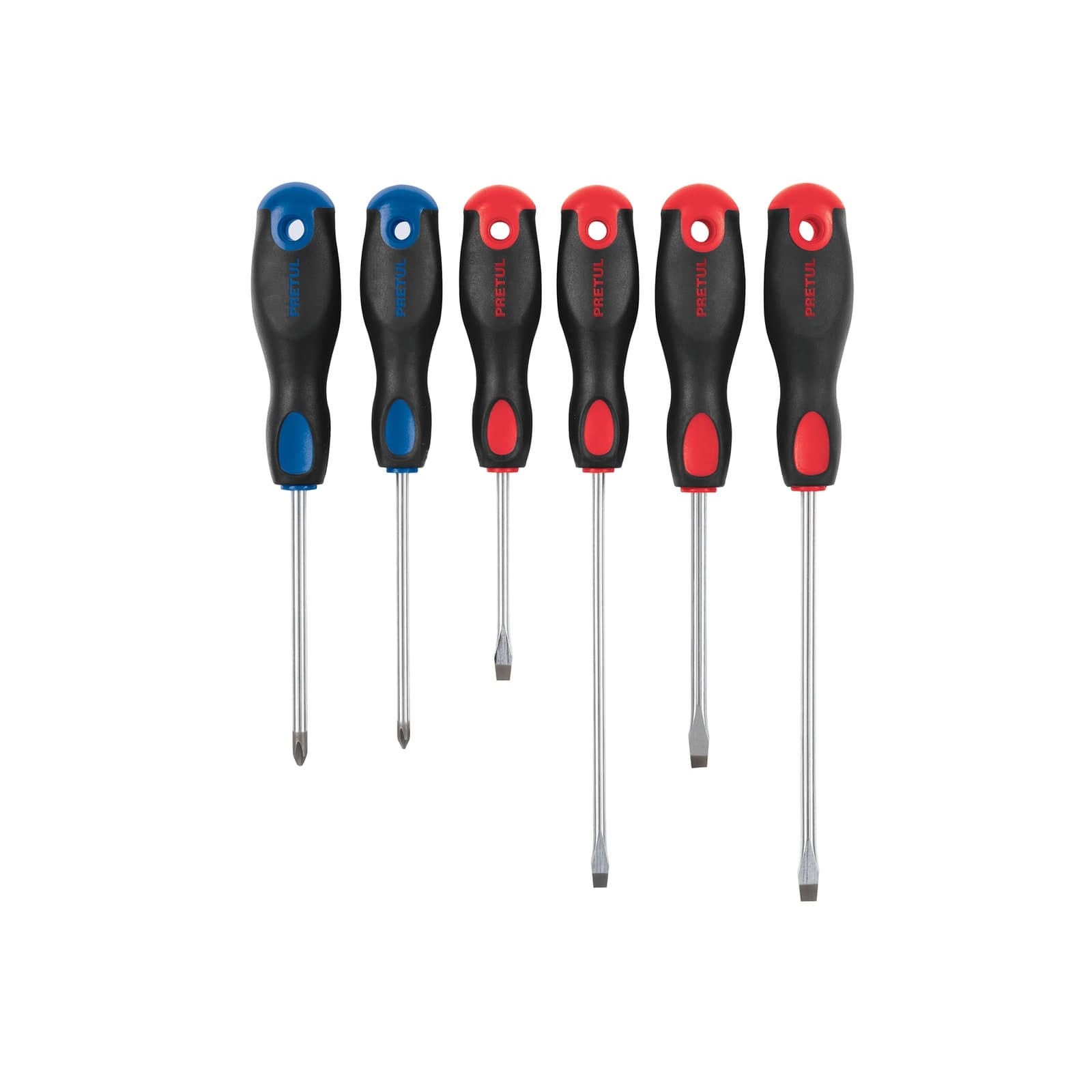 Jgo Desarmadores Mango Comfort Grip 6 Pzs JD-68P Pretul