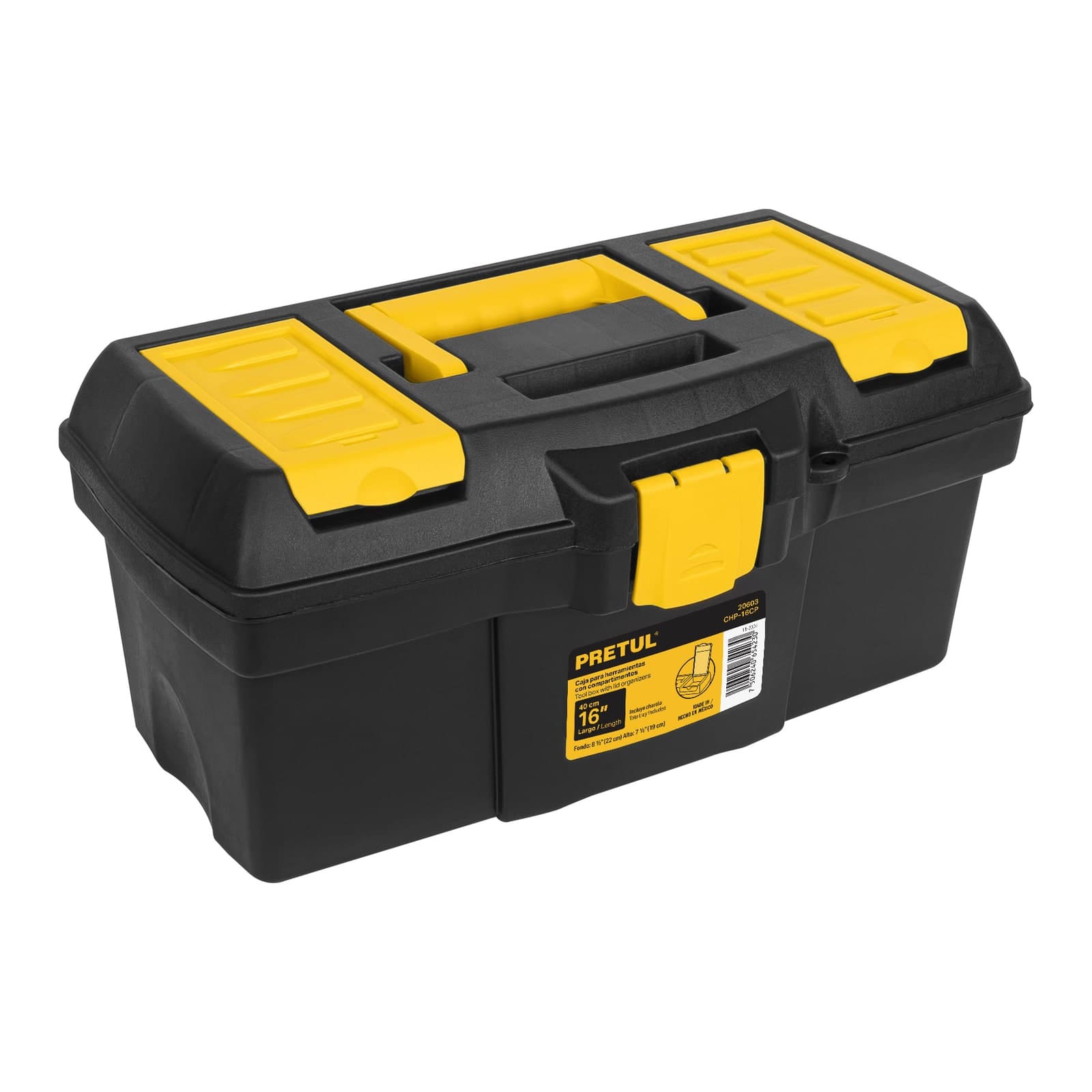 Caja P/Herramientas C/Compartimentos 16" CHP-16CP Pretul