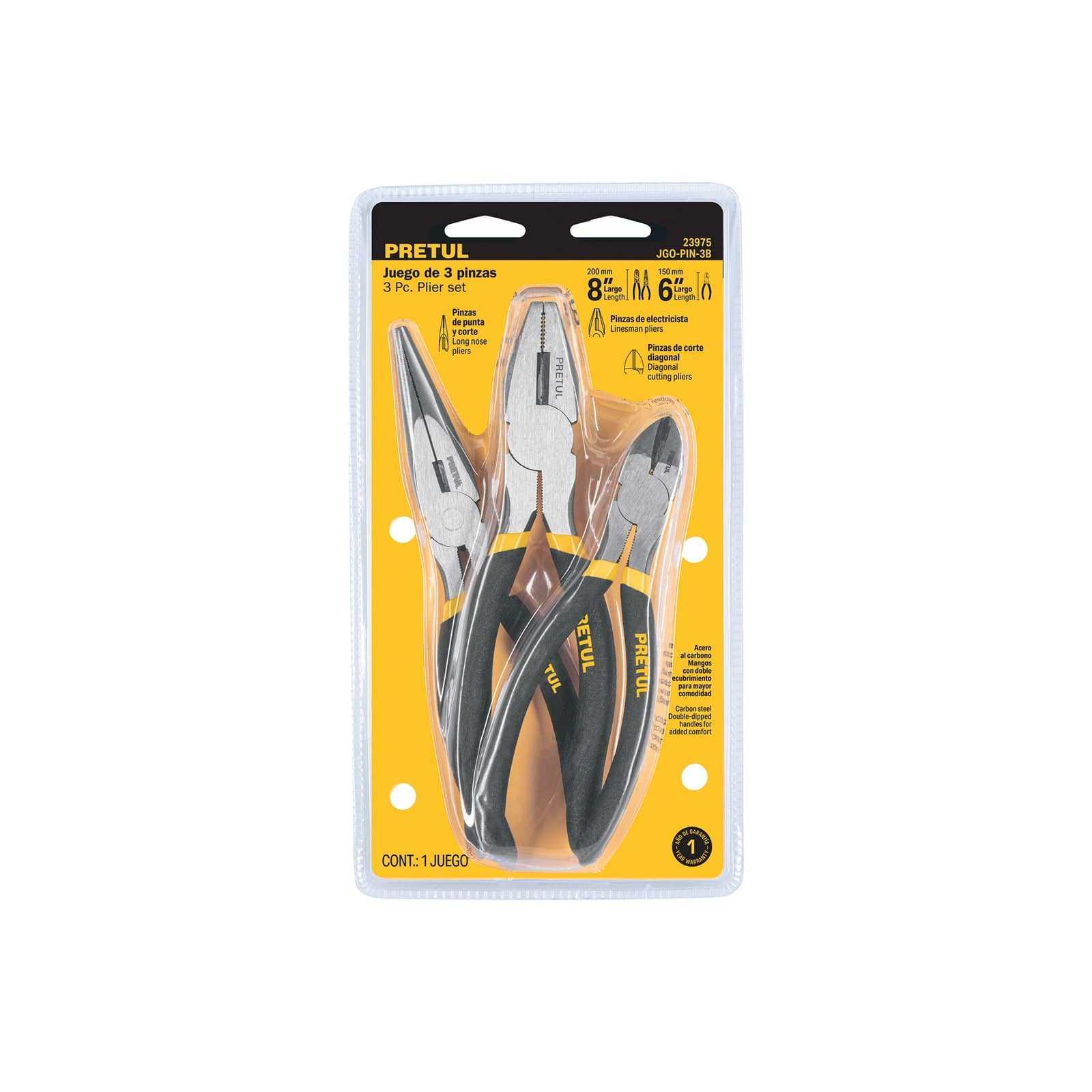Jgo Pinzas 3 Pzs JGO-PIN-3B Pretul
