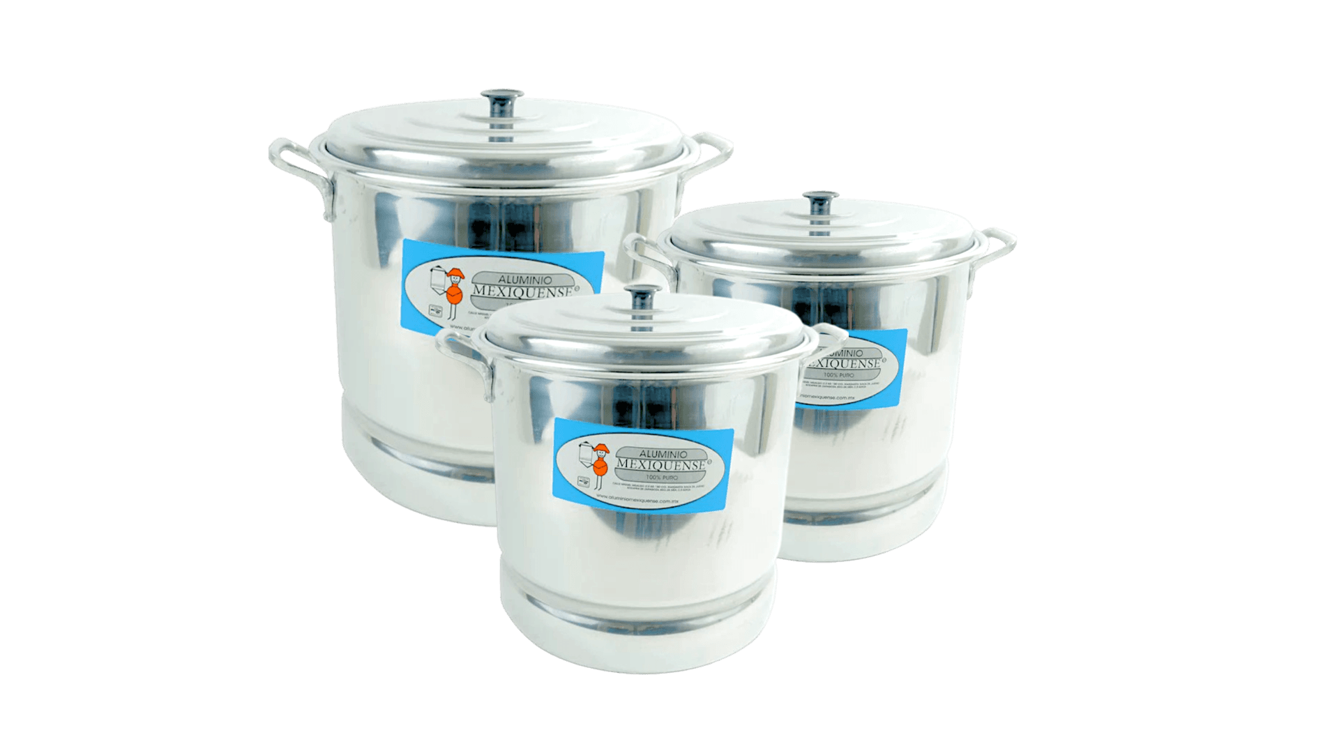 Vaporera 3 Pzs 24-28-34 Aluminio Mexiquense
