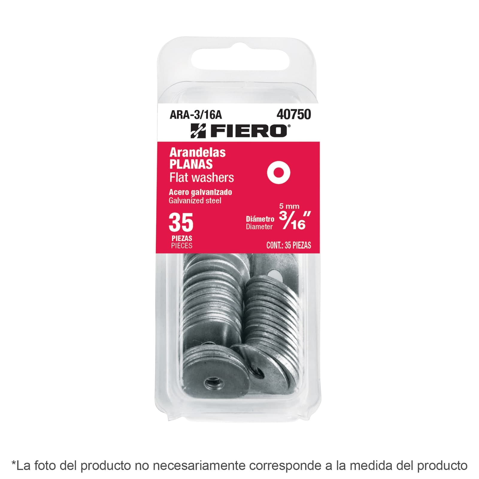 Arandela Acero Galvanizado Blister 14 Pzs 5/16" ARA-5/16A Fiero