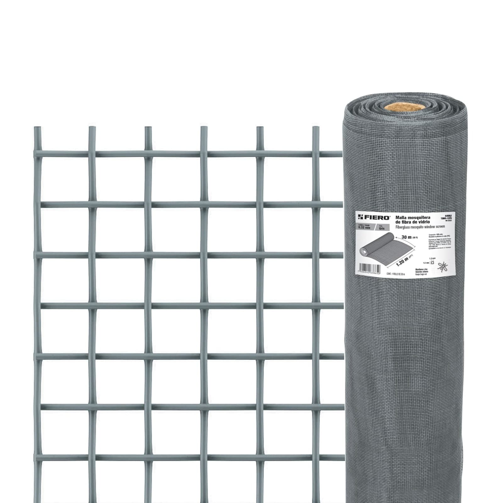Malla Mosquitera Fibra de Vidrio 1.2 x 1 MT TEMO-12FG Fiero