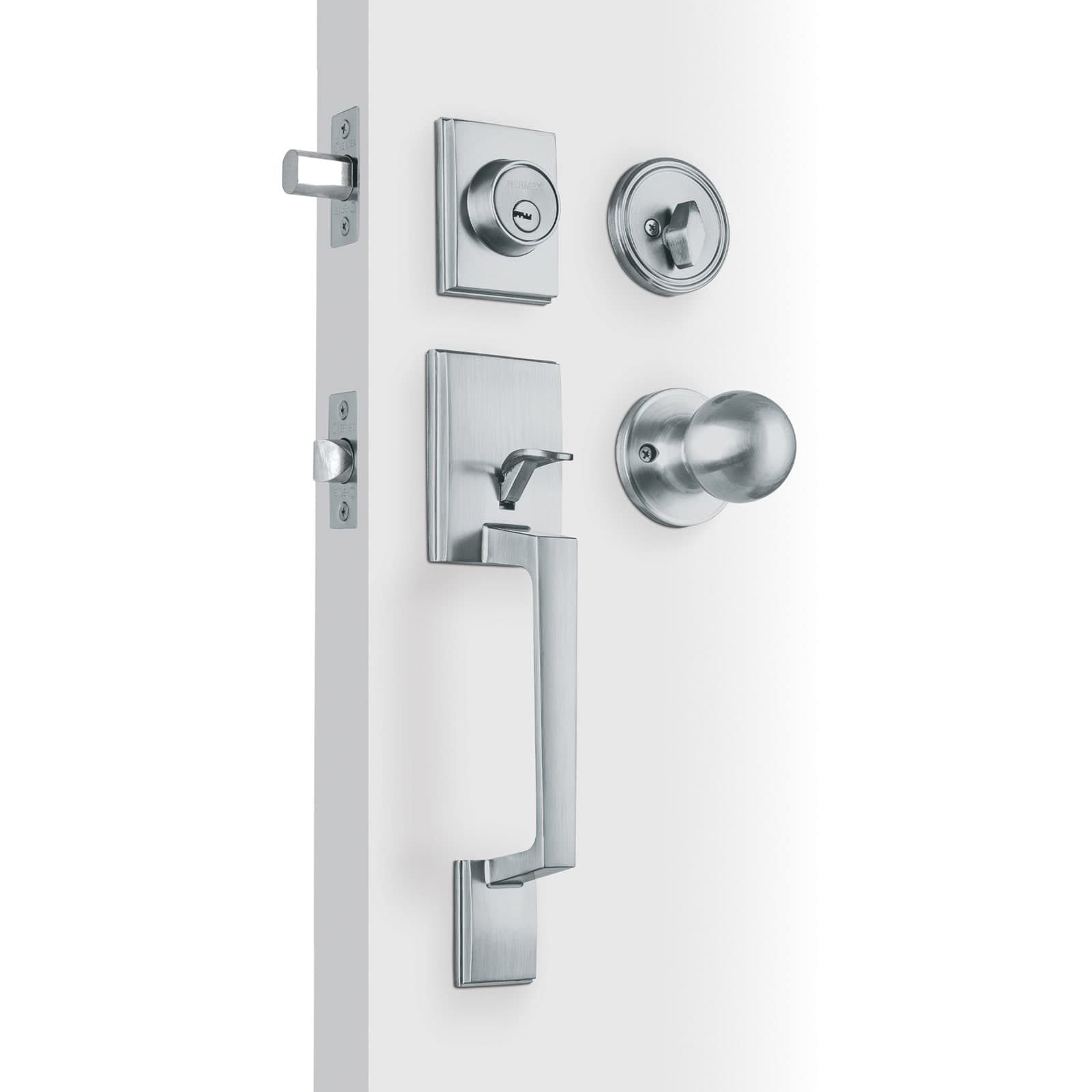 Cerradura Puerta Principal Cromo Mate CEP-31PJC Hermex