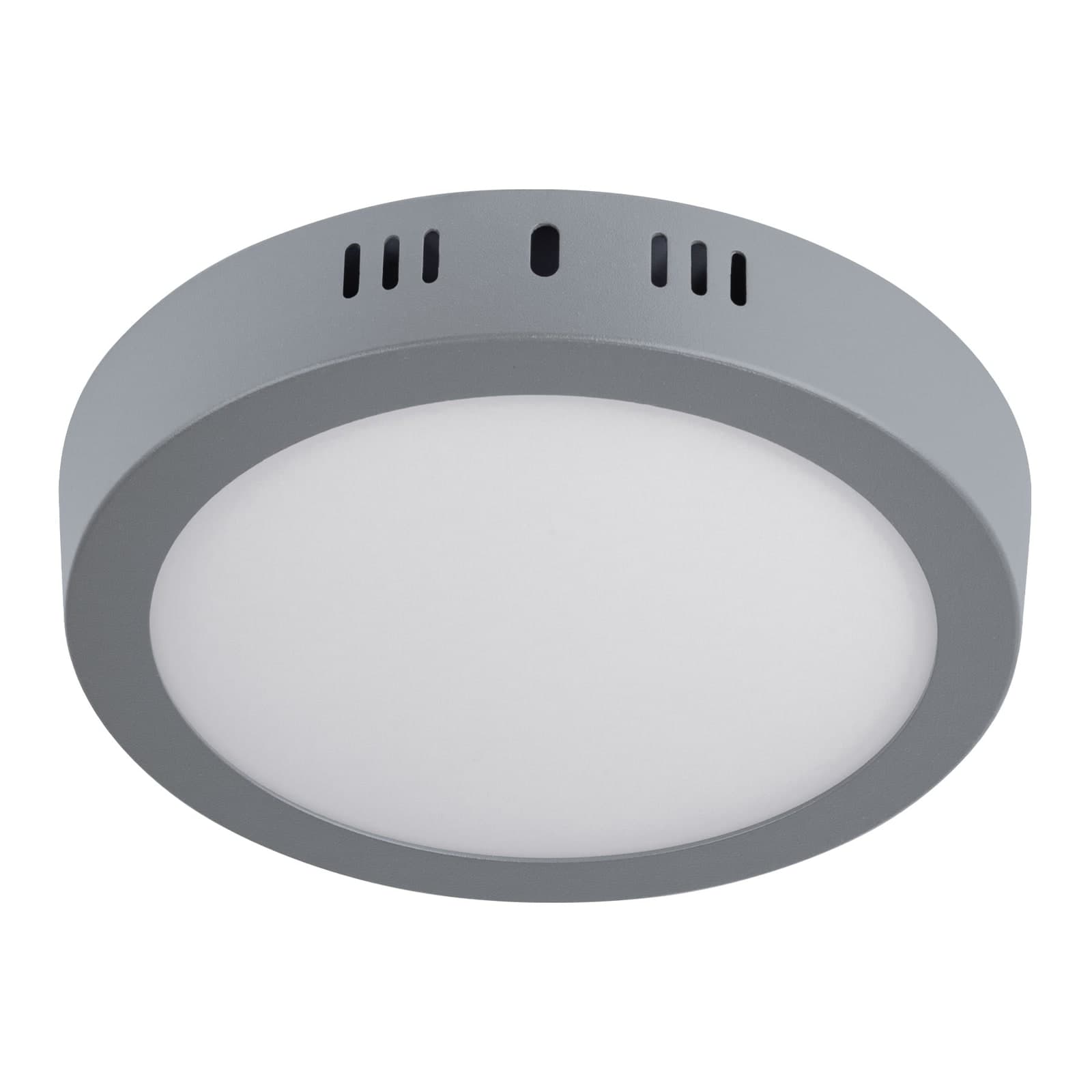 Plafon Redondo Sobreponer Gris 12 W Luz de Dia PLA-215L Volteck
