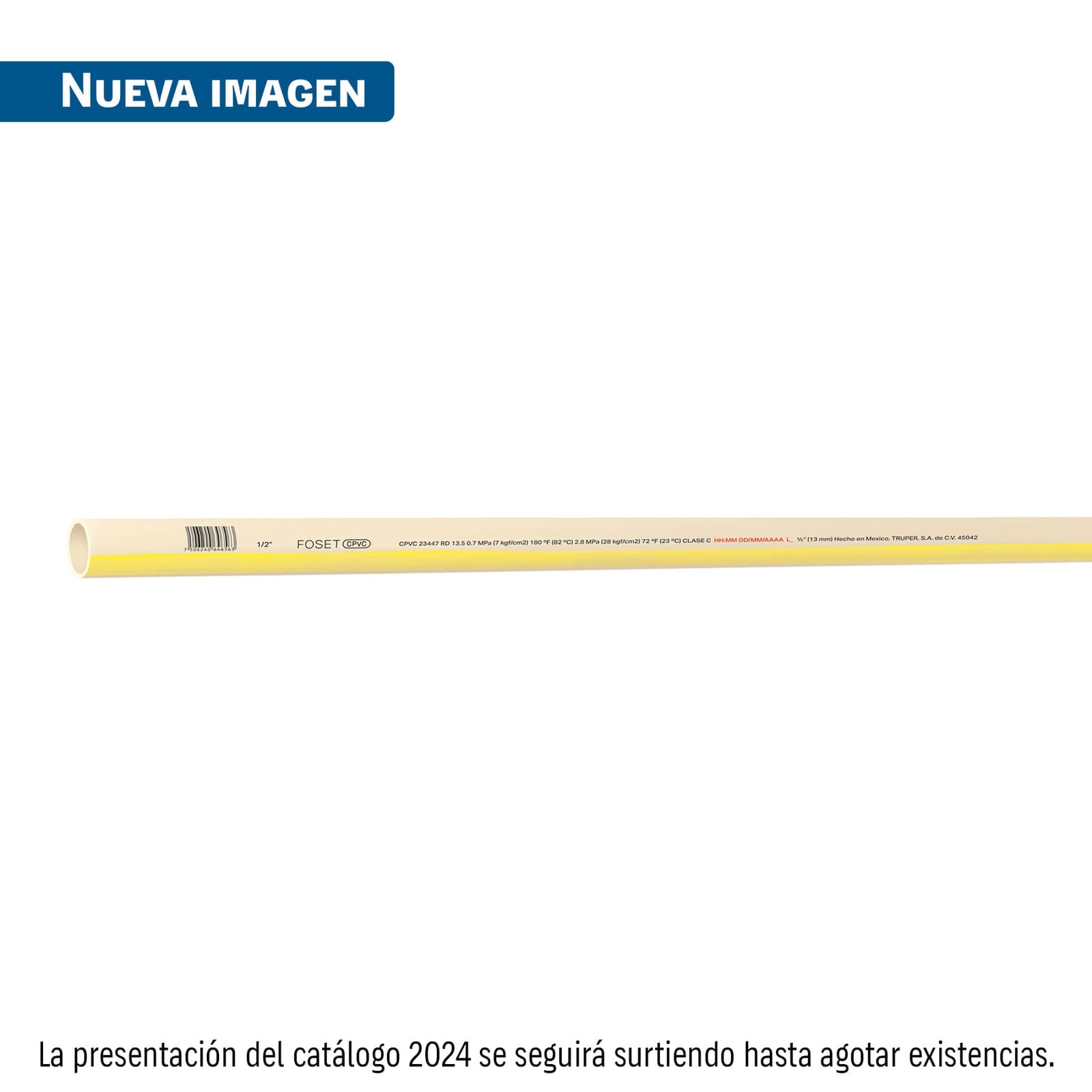 Tubo CPVC 1/2" x 1 M