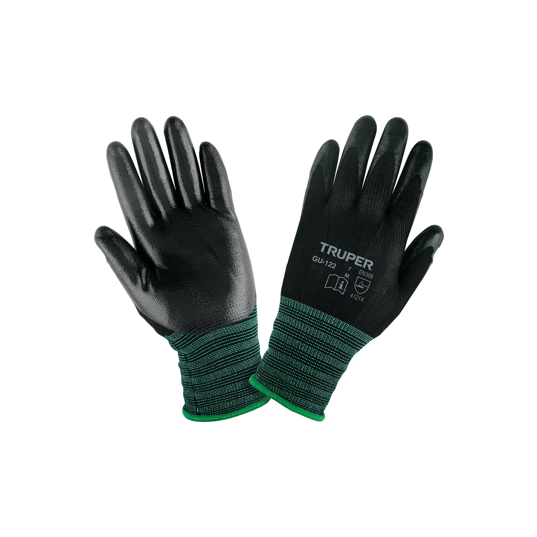 Guantes Nylon Recubiertos C/Nitrilo Medianos GU-122 Truper