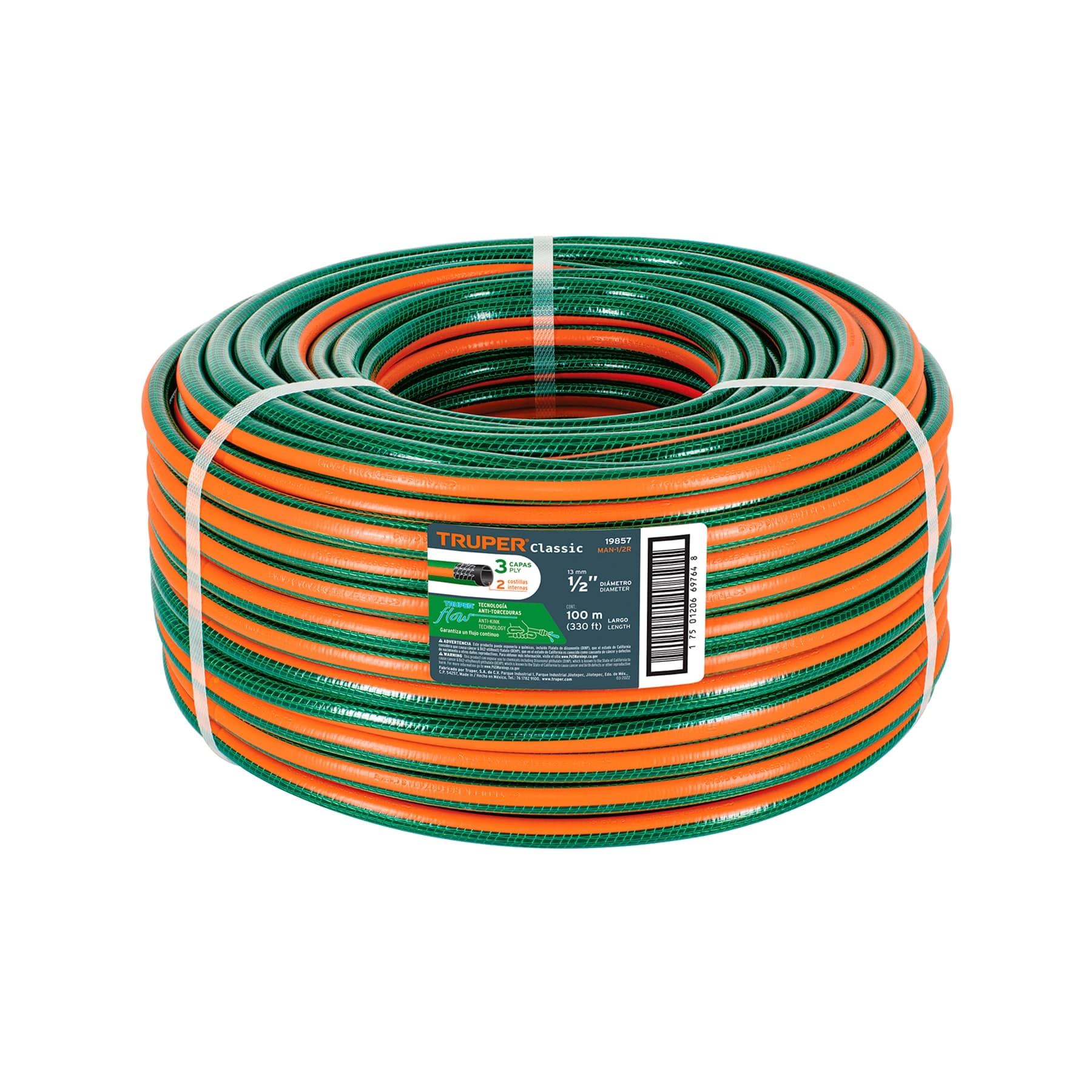 Manguera P/Jardín 1/2" x 1 MT 3 Capas MAN-1/2R Truper