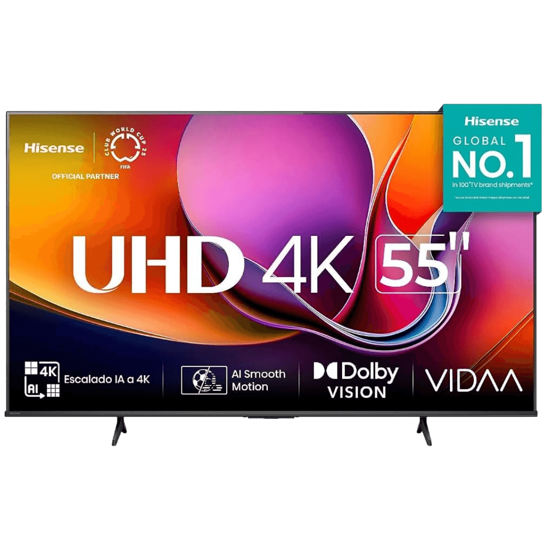 Pantalla 55" Smart 4K Ultra HD Google TV WiFi Ethernet Bluetooth Active Hdr 55A65NV Hisense