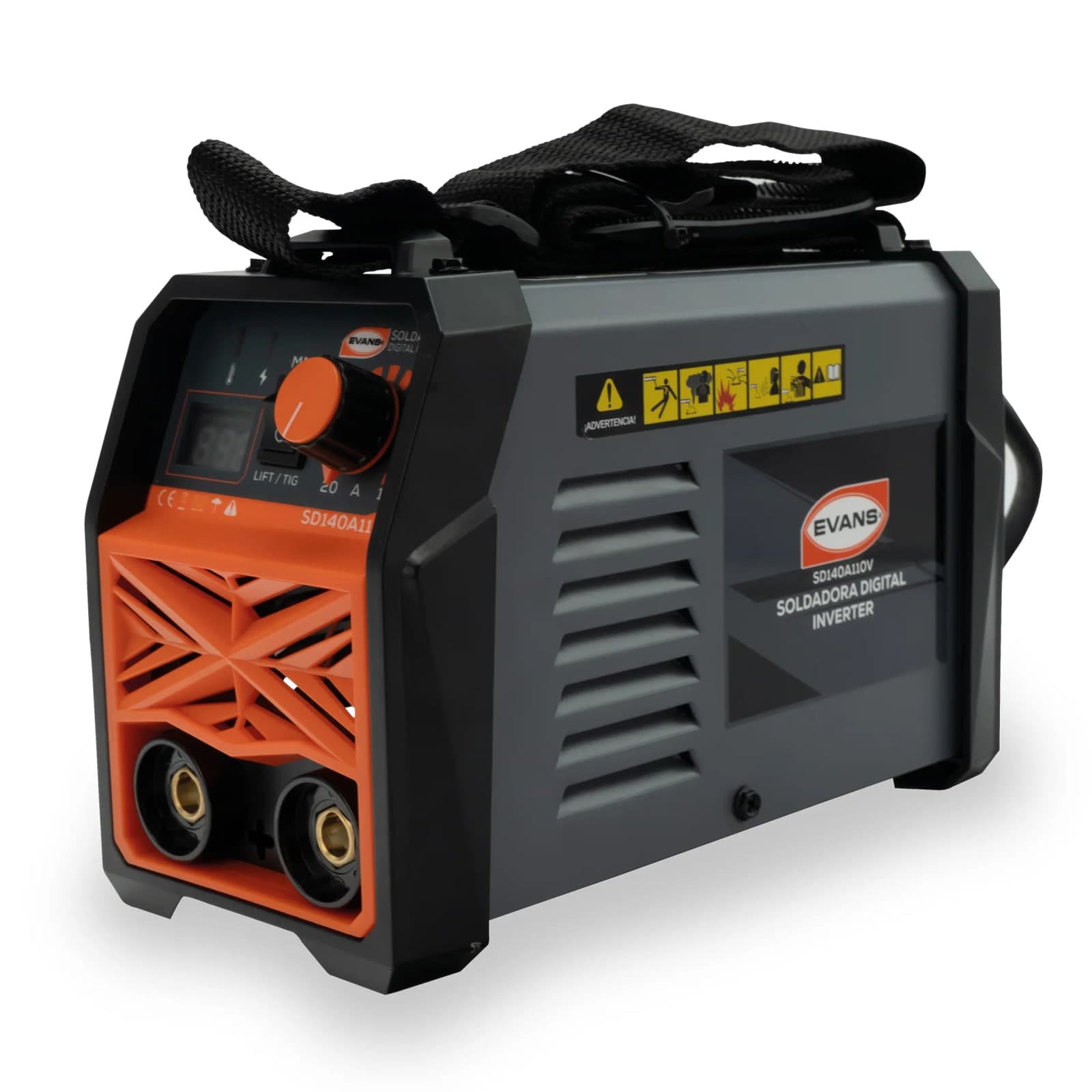 Soldadora Inversora 140 a 110 V C/Cables + Careta y Cepillo Alambre SD140A110V Evans