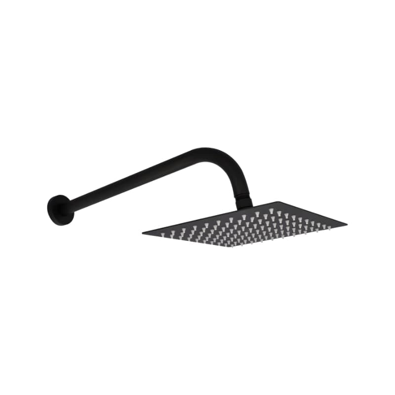 Regadera Cuadrada C/Brazo 8" Negro Mate 4518C.2 Dica