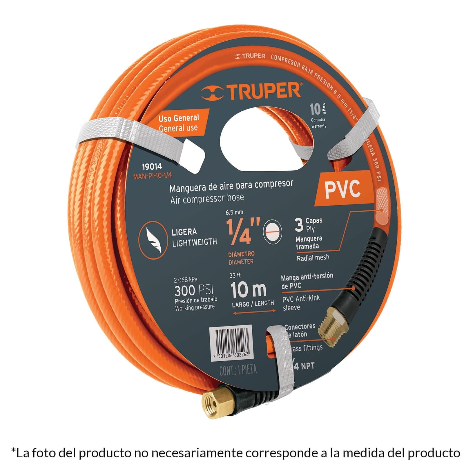 Manguera P/Compresor de PVC 3/8" x 10 MT MAN-PE-10-3/8 Truper
