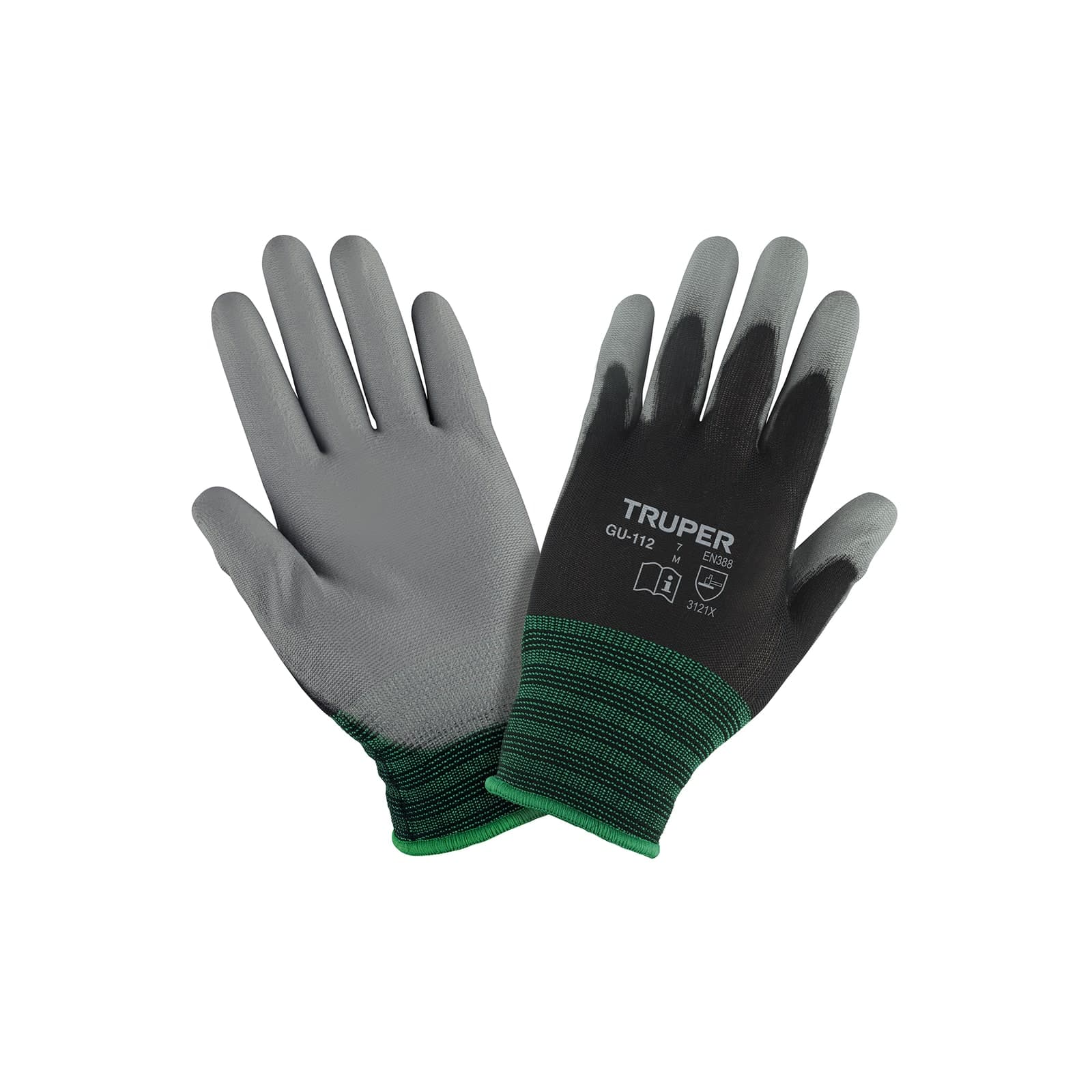 Guantes Nylon Recubiertos C/Poliuretano Medianos GU-112 Truper